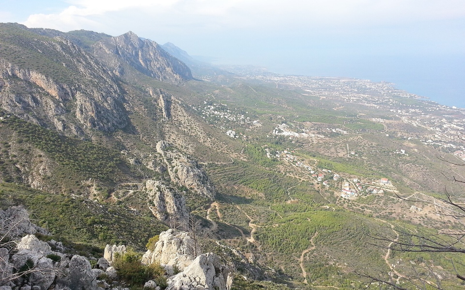 The western Kyrenia foothills and coast viewed from above Karaman and Karmi