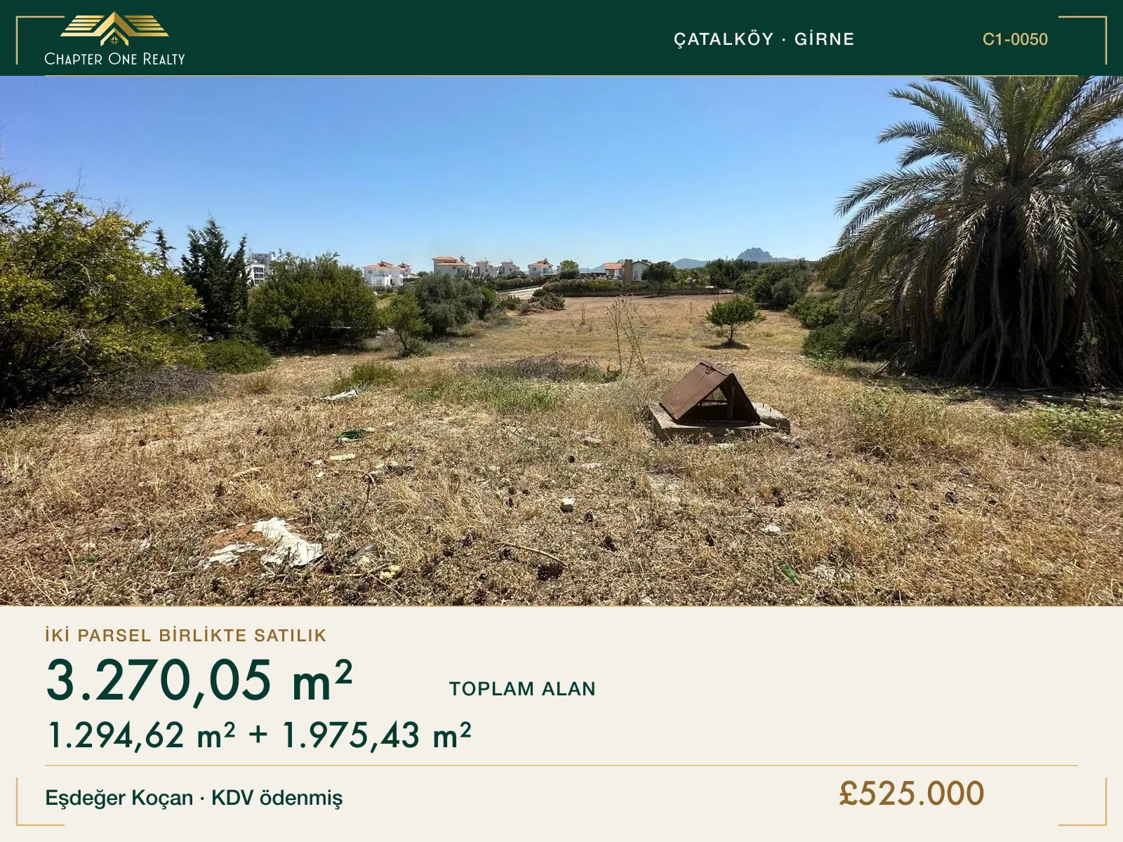 3.270,05 m² Grundstück zum Verkauf in Çatalköy, Kyrenia — 2