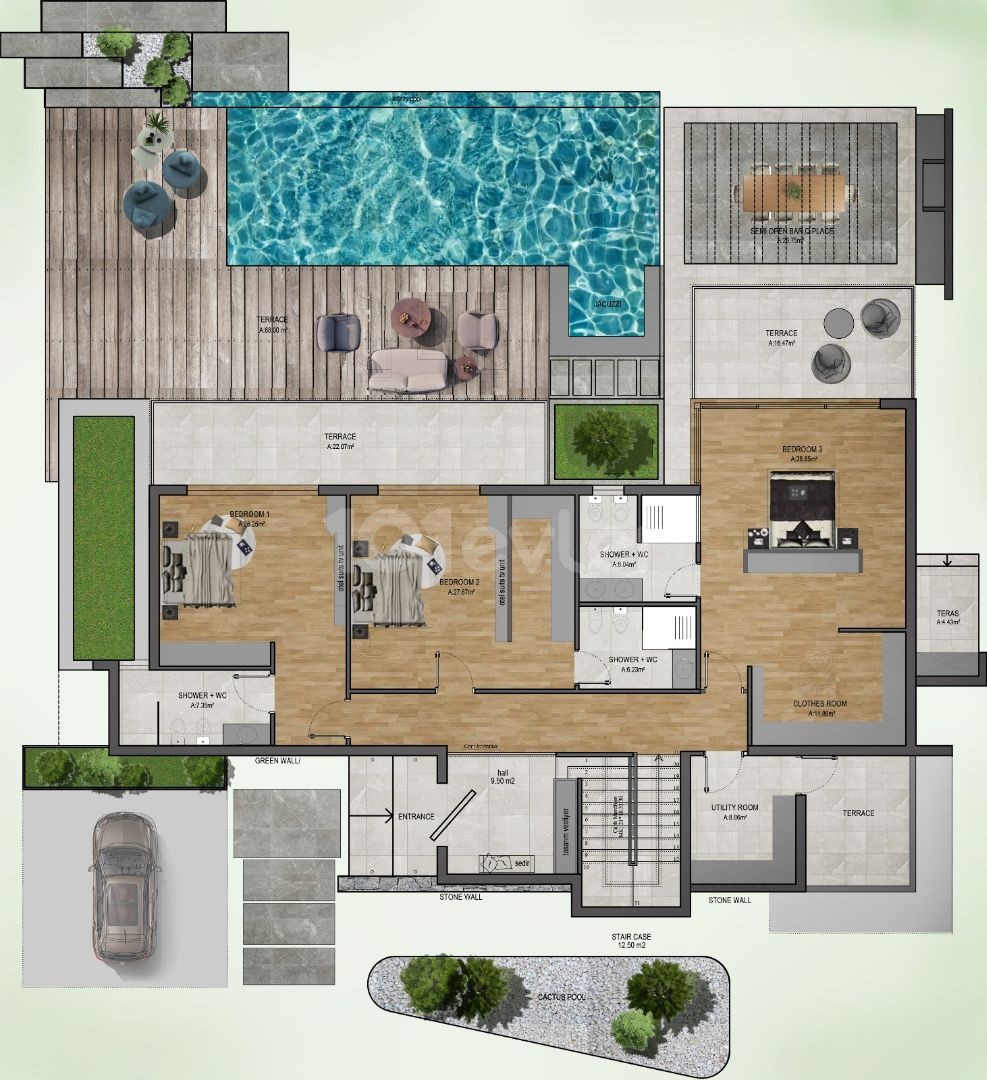 Luxusvilla mit 4 Schlafzimmern und türkischem Eigentumstitel in Bellapais — £1,250,000 | C1-0129 — 10